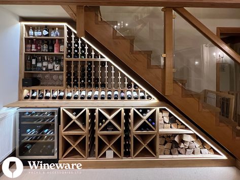 Under stairs wine cellar, storage rooms and racking inspiration - Wine Rack & Wine Accessory Blog Wine Cabinet Under Stairs, Stair Wine Cellar, Wine Storage Under Stairs, Under Stairs Wine Storage, Stairs Wine Storage, Under Stairs Bar, Bar Under Stairs, Under Stairs Wine, Under Stairs Wine Cellar