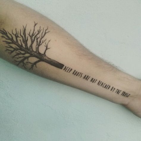 Deep Roots Tattoo, Roots Tattoo Ideas, Frost Tattoo, Deep Roots Are Not Reached, Tattoo Ideas Women, Tree Roots Tattoo, Roots Tattoo, Strong Tattoos, Ink Well