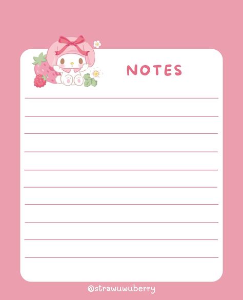 My Melody Sticky Notes Printable, Memo Pad Design Printable, My Melody Memo Pad, Sanrio Pics, 25th Wedding Anniversary Wishes, Memo Pad Design, Samsung Notes, Ipad Essentials, Journaling Stickers