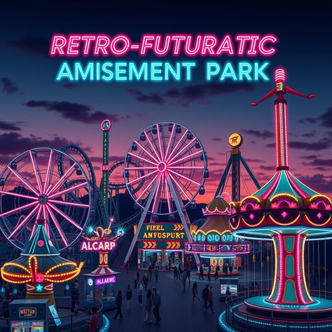 Retro Futuristic Amusement Park

#FutureFun #RetroAmusement #NeonLights #art #poster Amusement Park Poster, Social Media Poster, Retro Futuristic, Into The Future, Amusement Park, Art Poster, The Future, Social Media, Quick Saves