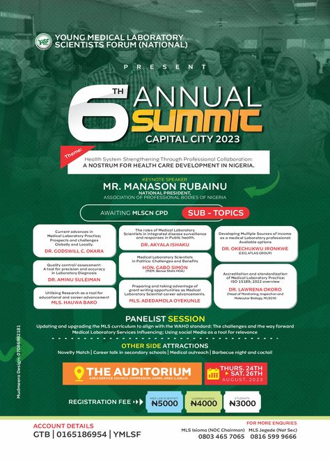 Business Summit Flyer Design, Summit Flyer Design, Medical Laboratory Scientist, Leadership Summit, Food Menu Design, Church Graphic Design, Thumbnail Design, Medical Laboratory, School Staff