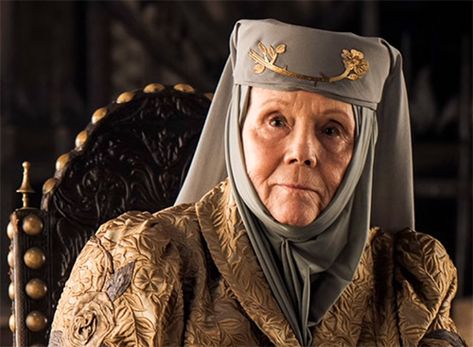 Stage costumes of Olenna Tyrell from Game of Thrones. She’s got charming pillbox hats with wimples - Nationalclothing.org Lady Olenna Tyrell, Rachael Stirling, Olenna Tyrell, Patrick Macnee, Ricky Whittle, Dame Diana Rigg, Long Thick Eyelashes, Jason Clarke, George Lazenby