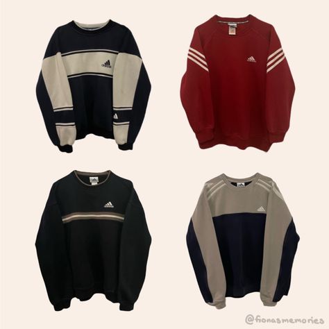 Vintage Addidas Outfits, Vintage Adidas Sweater, Vintage Sport Outfit, Old Adidas Clothes, Adidas Aesthetic Outfit, Clothes Png Shoes, Adidas Clothes, Sweater Aesthetic, Retro Adidas