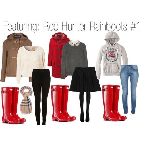 #casual #outfit #spring #outfits Red Rainboots Outfit Winter, Red Wellies Outfit, Red Hunter Boots Outfit Winter, Rainboots Outfit Winter, Red Hunter Boots Outfit, Red Rain Boots Outfit, Rainboot Outfits, Rainboots Outfit, Red Hunter Boots