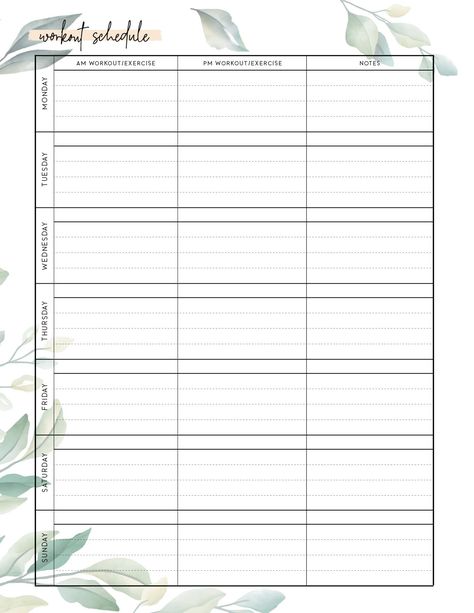 Download this free printable workout schedule template to reach your fitness goals and stay active throughout the week. It's a great workout schedule to add to yout fitness planner. Weekly Workout Planner Printable Free, Workout Schedule Journal, Workout Schedule Printable Free, Workout Schedule Template Free Printable, Workout Template Free Printable, Workout Planner Printable Free, Workout Schedule Template, Best Workout Schedule, Ipad Templates