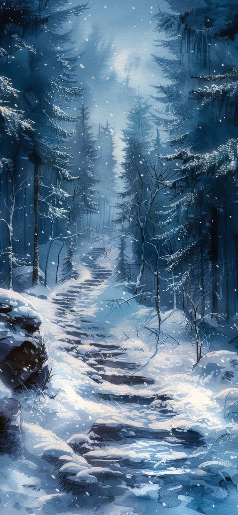 Pictured Rocks National Lakeshore, Christmas Wallpaper Backgrounds, Forest Background, Blue Beauty, Winter Background, Winter Painting, Winter Wallpaper, Fantasy Concept Art, Medieval Fantasy