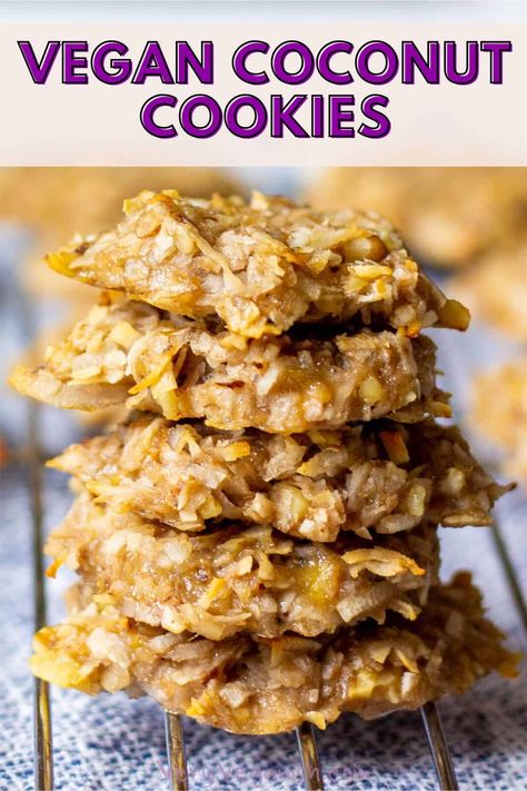 Banana Coconut Cookies, Vegan Ideas, Plant Based Desserts, Plant Based Snacks, Wfpb Recipes, Banana Walnut, Sugar Free Cookies, Walnut Cookies, 5 Ingredient Recipes