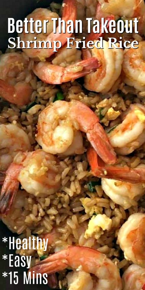 Healthy Shrimp Fried Rice #ad - This easy and healthy fried rice recipe takes only 15 minutes to make! Better than takeout - healthy dinner recipes made in one pan! Make this fried rice with shrimp, chicken beef or even mushrooms!   #friedrice #friedricerecipe #dinnerideas #shrimp #healthydinnerideas #ricerecipes #food #recipes Easy Shrimp Fried Rice Recipe, Easy Shrimp Fried Rice, Stylish Cravings, Shrimp Fried Rice Recipe, Shrimp And Rice Recipes, Chicken Fried Rice Easy, Rice Healthy, Fried Rice Recipe Easy, Better Than Takeout