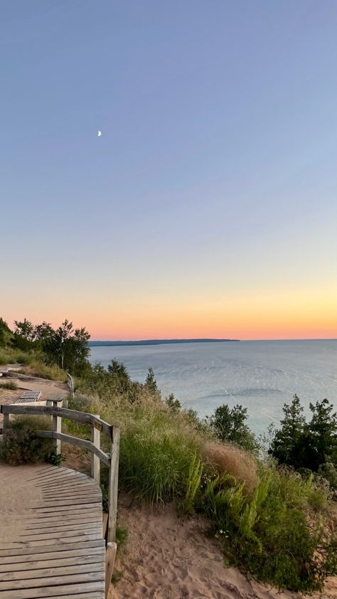 Cottage Beach Aesthetic, Lake Michigan Beach House, Spring Beach Aesthetic, Michigan Beach House, Summer In Michigan Aesthetic, Lake Michigan Sunset, Lake Beach Aesthetic, Michigan Aesthetic Summer, Michigan Beach Aesthetic