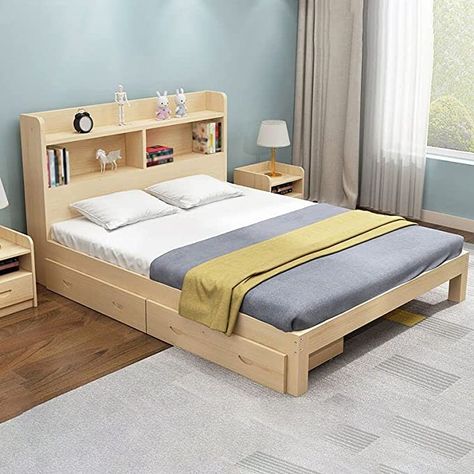 Full Bed Mattress, Twin Bed Mattress, Bed Designs With Storage, Bed Frame Upholstered, Drawer Bed, Solid Wood Bookcase, Headboard Shapes, Box Bed Design, King Style