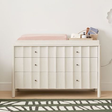 Sarah Sherman Samuel | West Elm Scalloped Nursery, Modern Crib Bedding, Extra Wide Dresser, Sarah Sherman, Modern Crib, Changing Table Pad, Sarah Sherman Samuel, Nursery Dresser, Changing Table Dresser