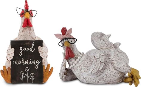 Amazon.com: Rustic Rooster and Chicken Resin Statue Set – Distressed Faux Taxidermy – Resin & Metal Animal Sculptures – Country Western Themed Party Decorations – Farmhouse Style Decor for Home, Office & More : Home & Kitchen Metal Animal Sculptures, Western Desk, Western Themed Party, Statue Decor, Metal Animal, Western Theme Party, The Barnyard, Farmhouse Style Decor, Resin Statue