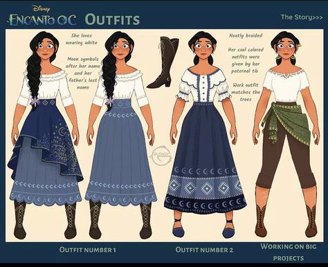 Encanto Oc Girl, Hispanic Character Design, Hispanic Clothing, Encanto Oc, Anastacia Disney, Spanish Translation, Character Reference Sheet, I Did My Best, Disney Crossovers