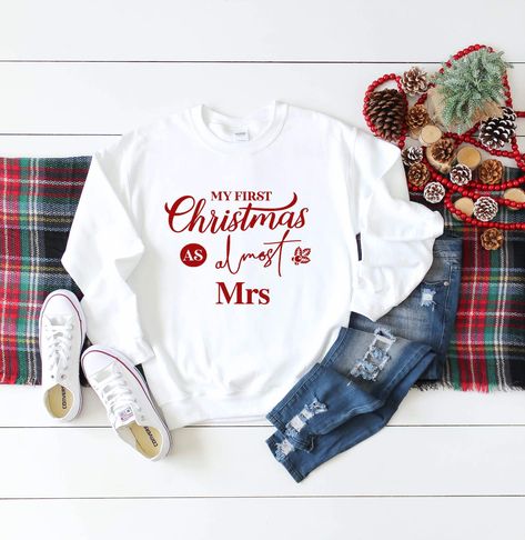 Christmas Gifts For Nearly-Newlyweds Christmas Sweatshirt Ideas, Womens Christmas Pajamas, Grandma Sweatshirt, Buffalo Plaid Shirt, Holiday Tops, Holiday Sweatshirt, Christmas Pajamas, Christmas Women, Matching Shirts