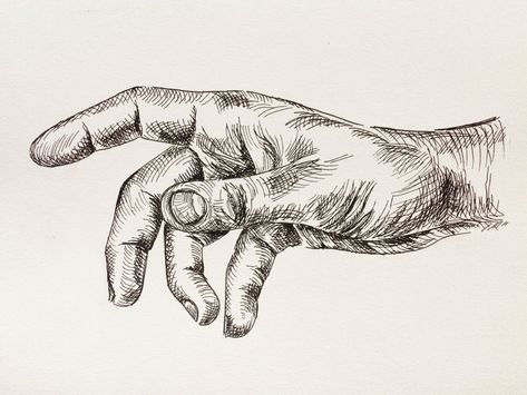 Hand Pencil Drawing, Drawing On Hand, Cross Contour, Easy Drawing Steps, Contour Lines, Hand Drawings, Shading Techniques, How To Shade, Hand Sketch