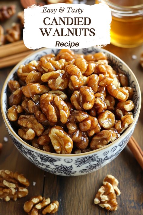 Candied Walnuts - An Organized Chaos Candied Walnuts Recipe Easy, Easy Candied Walnuts Recipe, How To Candy Walnuts For Salad, Caramelised Walnuts Recipe, Easy Candied Walnut Recipe, Easy Candied Nuts Recipe, Candies Walnuts Recipe, Candied Walnuts Easy Stovetop, Candies Walnuts Easy