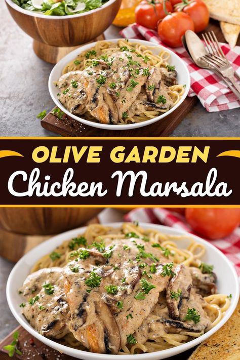 Olive Garden Chicken Marsala Recipe, Stuffed Chicken Marsala, Chicken Marsala Pasta, Olive Garden Chicken, Marsala Recipe, Olive Garden Recipes, Chicken Casseroles, Marsala Chicken Recipes, Chicken Ideas