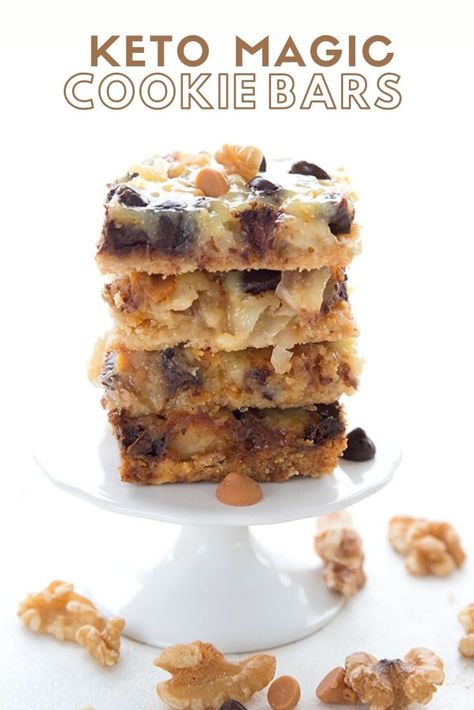 Keto Magic Cookie Bars - All Day I Dream About Food Condensed Milk Recipe, Homemade Sweetened Condensed Milk, Magic Cookie Bar Recipe, Magic Cookie Bars, Keto Bars, Condensed Milk Recipes, Keto Sweets, Keto Dessert Easy, Low Carb Sweets