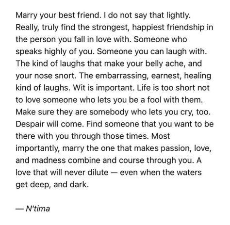 Marry your best friend — N'tima | Instagram Your Best Friend Quotes, Letter To My Best Friend, Ugh Quotes, Best Friend Letters, Belly Ache, Letter To My Daughter, Marry Your Best Friend, To My Best Friend, Happy Friendship