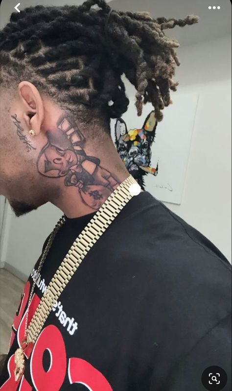 Hood Neck Tattoo For Guys Stencil, Men’s Back Neck Tattoo Ideas, Neck Tattoo For Guys Men, Sideburn Tattoo Guys, Face Tattoo Men, Hood Neck Tattoo For Guys, Back Of Neck Tattoo, Neck Tattoo For Guys, Chest Piece