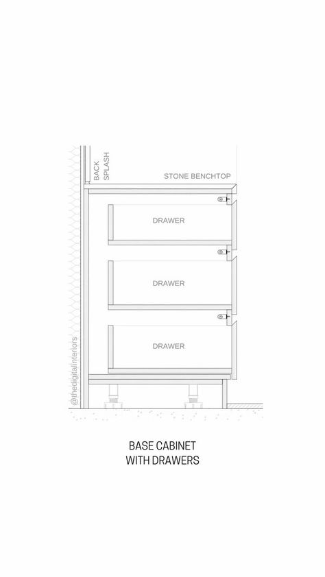 Sprina Singh - Digital Interiors (@thedigitalinteriors) • Instagram photos and videos Detail Arsitektur, Cabinet With Drawers, Cabinet Detailing, Joinery Details, Interior Design Presentation, Furniture Details Design, Cabinet Dimensions, Cabinetry Design, Base Cabinet