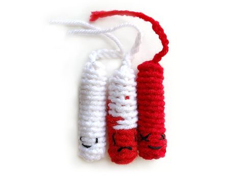 Crochet White Elephant Gift, Crochet Tampon, Cat Toy Crochet, Funny Crochet Gifts, Crochet Christmas Lights, Crochet Candle, Funny Stocking Stuffers, Crochet Cat Toys, Crochet Ornament Patterns