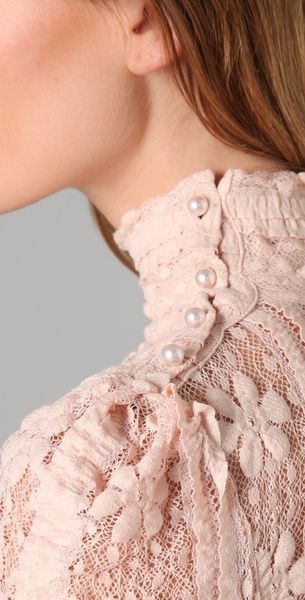 Lace and Pearls ❤❦♪♫ Blush Lace Dress, Wearing Pearls, Fashion Closet, Pearl And Lace, Long Sleeve Lace Dress, Pretty Pastel, Romantic Style, Red Valentino, Pink Lace