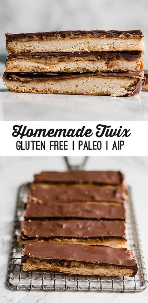 Aip Bars Recipe, Paleo Twix Bars, Paleo Twix, Paleo Dessert Recipes, Aip Treats, Aip Baking, Unbound Wellness, Gf Sweets, Twix Bars