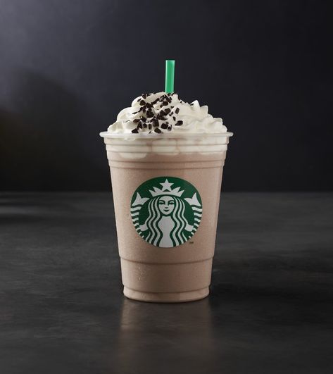 Starbucks New Black and White Frappuccino |  Frappuccino-lovers will want to try the Black and White Frappuccino blended beverage, a combination of dark mocha sauce, white chocolate mocha sauce, Frappuccino roast coffee, milk, and ice. It's topped with whipped cream and chocolate "sequins," too. White Mocha, Starbucks Drink, Whipped Cream, Mocha, Black And White, Drinks, Cream, Coffee, White