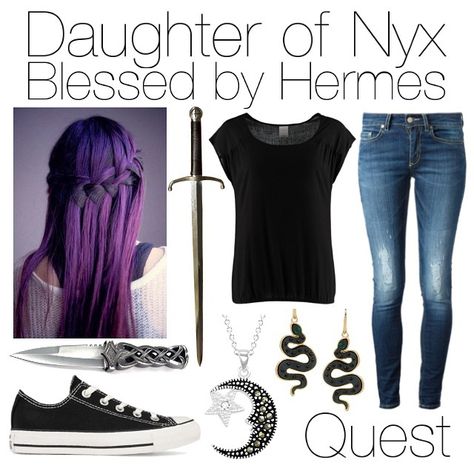 Nyx Inspired Outfits, Child Of Hecate, Nyx Aesthetic, The Trials Of Apollo, Gods Of Asgard, Random Clothing, Trials Of Apollo, Fandom Outfits, Kane Chronicles