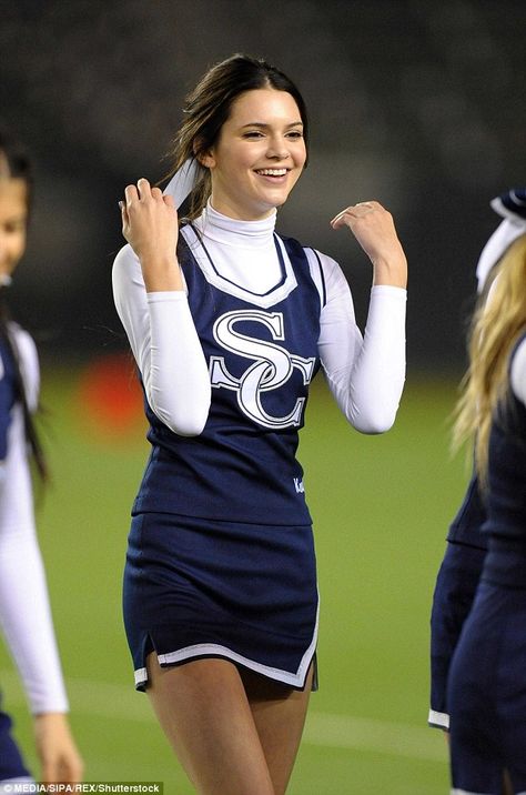 Biggest secret: Kendall Jenner has confessed her fear of telling her parents about boyfriends as a teen; seen here cheering on her high school team in Carson, California in December 2011 Kendal Jenna, American Highschool, Kendal Jenner, Kendall Jenner Photos, Thrift Flips, Vogue Models, Makeup Images, Cute Cheerleaders, Mma Women