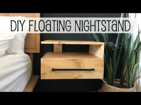 Diy Floating Nightstand, Nightstands Diy, Floating Nightstand Diy, Floating Shelf Plans, Diy Bedside Table, Modern Floating Nightstand, Nightstand Ideas, Floating Nightstands, Floating Drawer