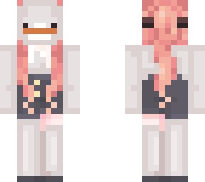 Swan girl Orange hair v2 | Minecraft Skin Swan Mask, Hair In Ponytail, Minecraft Skin, Minecraft Skins, Orange Hair, Minecraft, Mask, Orange, Skin