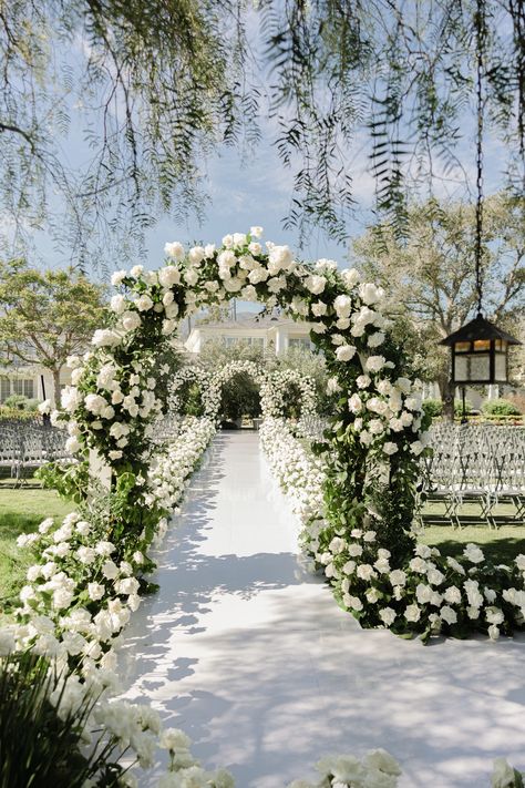 Dream Wedding Reception, White Wedding Theme, Dream Wedding Decorations, Dream Wedding Venues, Wedding Venue Decorations, Santa Barbara Wedding, Outdoor Wedding Decorations, Future Wedding Plans, Wedding Aisle