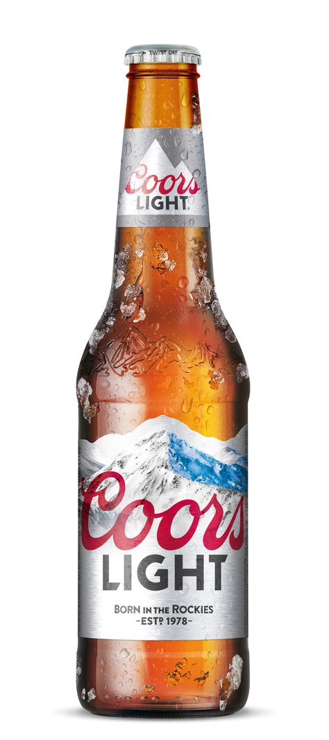 Coors Light (Light Lager) Low Carb Beer, Premium Beer, Spanish And English, Pint Of Beer, Miller Lite, Beer Logo, Beer Brands, Beer Packaging, Slumping