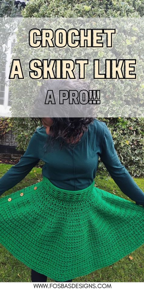 HOW TO CROCHET A SKIRT FOR BEGINNERS Crochet A Skirt, Wrap Around Skirt Pattern, Skater Skirt Pattern, Crochet Skirt Tutorial, Circle Skirt Pattern, Skirt Pattern Free, Leaf Skirt, Crochet Dress Pattern Free, Crochet Skirt Pattern