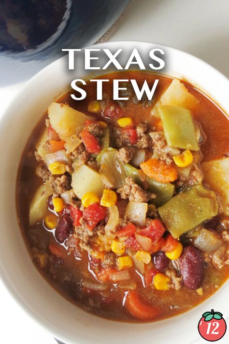 Texas Stew | 12 Tomatoes Texas Stew, Stew And Dumplings, 12 Tomatoes Recipes, Soups Stews Chilis, 12 Tomatoes, Beef Stew Recipe, Quick Weeknight Dinners, Beef Recipes Easy, Easy Casserole Recipes