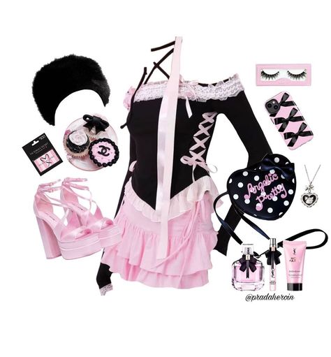 @ballerinabunnie • Instagram photos and videos Y2k Outfits Pink, Dolly Fashion, Wardrobe Makeover, Outfit Layout, Dress Up Outfits, Dress Up Dolls, Cute Fit, Fantasy Dress, Student Fashion