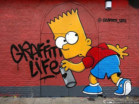 Graffiti Life | @East London on LDNGraffiti | joeppo | Flickr Bart Simpson Art Graffiti, Bart Simpson Art, Simpsons Art, Best Street Art, Amazing Street Art, Graffiti Characters, Street Graffiti, Murals Street Art, Graffiti Drawing