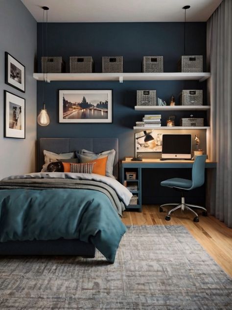 30+ Amazing Teenage Boy Bedroom Ideas On Pinterest - whatdosquirreleat.com Boys Small Room Ideas, Teenage Room Decor Boy Small Bedroom Ideas, Room Ideas Boys Teen, Tenageers Room Boy Ideas, Big Boys Room Ideas, Small Bedroom For Boys, Room For Teenage Boys, Bedroom Boys Kids, Bedroom Teen Boy