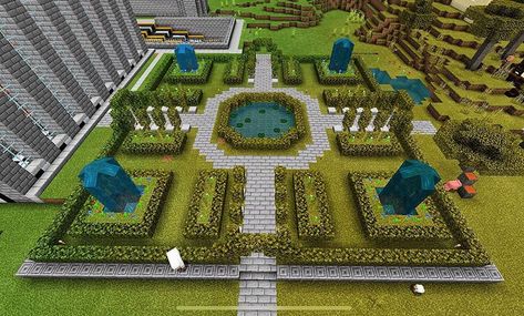 Minecraft Dome, Minecraft Park, Minecraft Garden Ideas, Garden Minecraft, Modern House Minecraft, Minecraft Garden, Orchard Design, Rumah Minecraft Sederhana, Minecraft Mansion