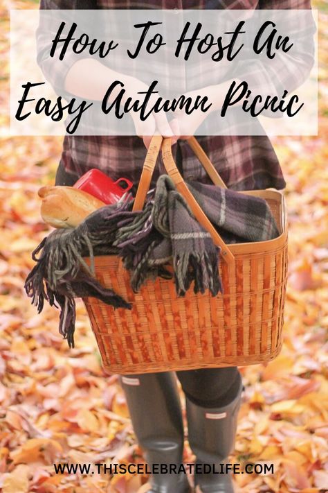 Picnic By Yourself, Fall Picnic Activities, Cute Fall Picnic Ideas, Traditional Picnic Food, October Picnic Ideas, Romantic Fall Picnic, Fall Picnic Ideas Romantic, Fall Picnic Recipes, Fall Picnic Decor