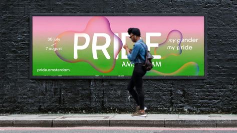 The Visual Identity for Pride Amsterdam 2022 is All About (Gender) Fluidity – PRINT Magazine Pride Social Media Post, Pride Branding, Queer Design, Masculine Font, Amsterdam 2022, Gender Fluidity, Walker Art Center, Custom Type, Event Themes