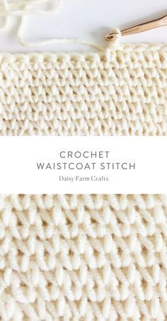 Crochet Waistcoat, Daisy Farm, Crochet Knit Stitches, Farm Crafts, Crochet Stitches Tutorial, Crochet Stitches Patterns, Tunisian Crochet, Crochet Stitch, Loom Knitting