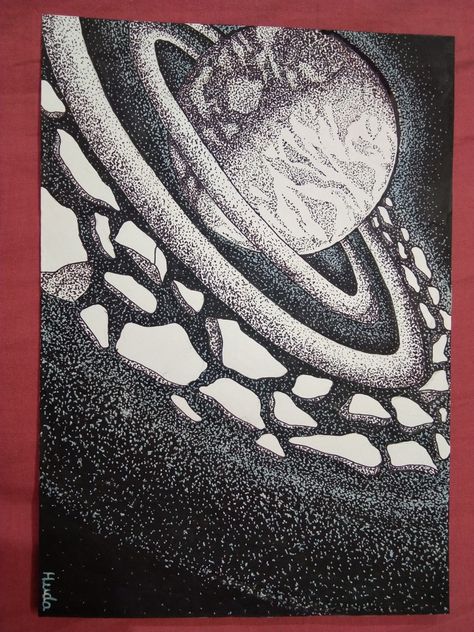 Saturn Painting, Stippling, Painting Ideas, Planets, Dots, Tapestry, Celestial Bodies, Quick Saves, Art