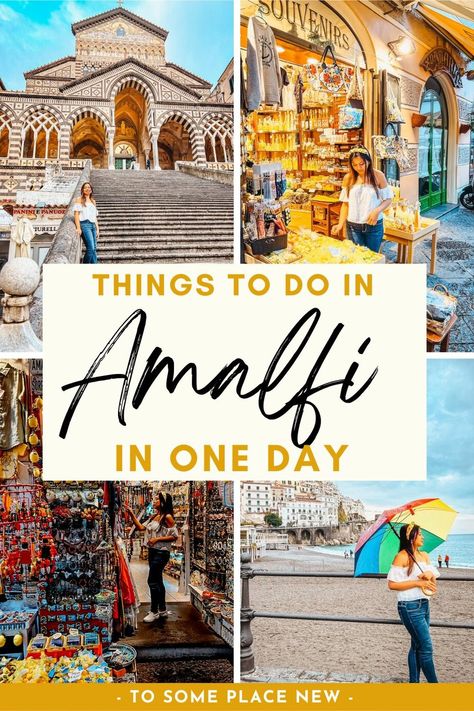 One day in Amalfi: Coast Itinerary Trip Ideas Rome And Amalfi Coast Itinerary, Amalfi Town, Italy Cities, Almafi Coast Italy, Amalfi Coast Towns, Amalfi Coast Itinerary, Path Of The Gods, Italy Trip Planning, 1 Day Trip