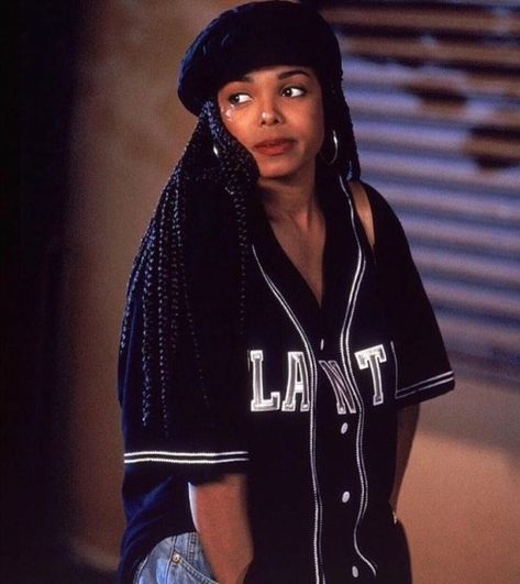 80s & 90s Hip Hop Fashion Janet Jackson Poetic Justice, Poetic Justice, Janet Jackson, Baseball Jersey, 90s Fashion, Hip Hop, Braids, Baseball, Plaits