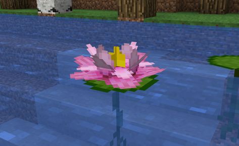 Minecraft Lily Pad Flower, Minecraft Water Lily, Minecraft Lotus Flower Build, Minecraft Lotus Flower, Lotus Minecraft, Minecraft Lily Pad, Flor Minecraft, Minecraft Terrain, Flower Minecraft