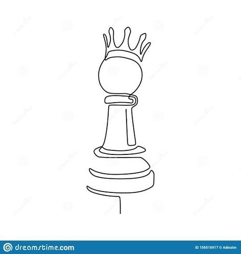 Chess Tattoo Minimalist, Queen Chess Piece Tattoo Minimalist, Queen Chess Piece Tattoo, Chess Piece Tattoo, Chess Tattoo, Simple Line Tattoo, King Drawing, Queen Chess Piece, Chess Queen