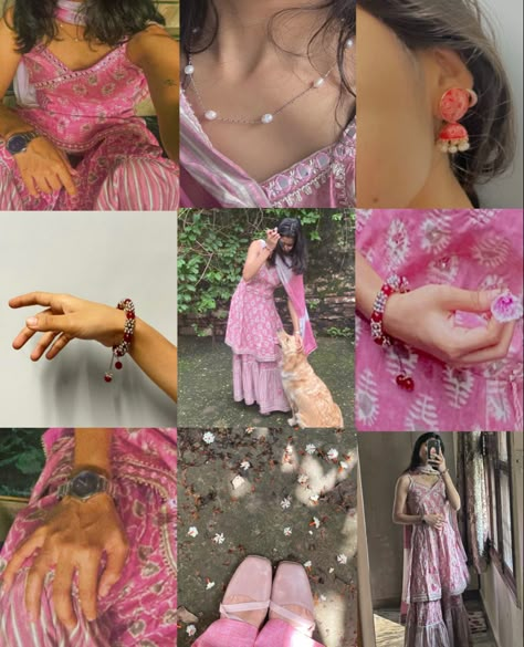 Desi Aesthetic Outfit Women, Aesthetic Indian Outfit Photography, Pics In Traditional Dress, Traditional Dresses Aesthetic Pics, Photography In Traditional Dress, Aesthetic Story Ideas In Traditional, Desi Aesthetic Instagram Layout, Janmashtami Outfit Ideas, Girly Aesthetic Pic Ideas